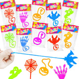 Kids Halloween Goody Bag Stuffers – 42 PCS Sticky Hand, Pumpkin, Ghost, Spider and Bat Toys for Trick or Treat and Classroom Rewards