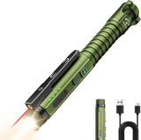 EDC Flashlight Rechargeable – Roadside Emergency Light with Red and Blue Flash Signaling Mode