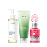 Anua Essential Three-Step Set – Streamlined Oil Cleanser, Foam Wash & Brightening Serum for Simplified Skincare