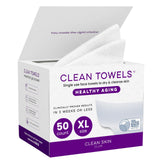 Clean Skin Club Clean Towels® XL – Self-Care Nook Essential for Pat-Drying Post-Cleansing, Treated Glycerin Dry Wipe 50 ct