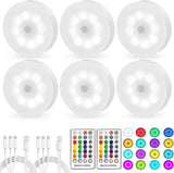 Aroolo Flameless LED Puck Lights 6 Pack – Fire Safe Night Light for Homes with Kids and Pets
