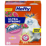 Hefty 13 Gallon Kitchen Trash Bags – Child and Pet Friendly Home Waste Disposal, Odor Control 80 Count