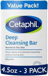 Cetaphil Cleansing Bar – One Bar Face and Body for Clutter Free Minimalist Bathrooms