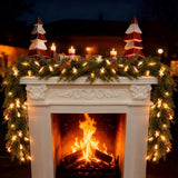 HolyNook Studio 6 FT Garland – Clean Neutral Mantle Decor with Understated Pine Cone and Snowflake LEDs