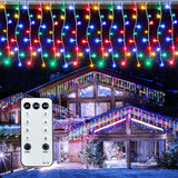 Lumivox Icicle Lights – IP65 Waterproof Eaves Lights for Backyard Camping and Outdoor Dining, 32.8ft Cool White