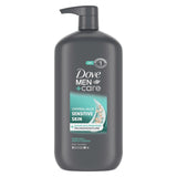 DOVE MEN + CARE Hydrating Face and Body Cleanser - Mindful Self-Care Wash for Sensitive Men's Skin with Oatmeal and Aloe, 30 oz