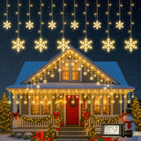 Minimax Icicle Snowflake Lights – Living Room Wall Decor & Reading Nook Ambiance, 8 Modes Dimmable Copper Wire String
