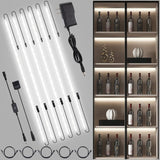 JUSJUBR Flexible LED Shelf Lights for Living Room Decor, Even Ambiance Lighting for Bookcases and Hutches