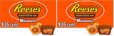 REESE'S Miniatures Milk Chocolate Peanut Butter Cups – Giftable Candy Box for Valentine's Day, Easter, and Christmas Stocking Stuffers (105 Pieces)