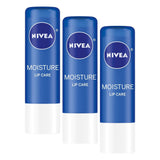 NIVEA Moisture Lip Care – Thoughtful Birthday Gift for Mom and Friends, Nourishing Vitamin E Lip Balm 4-Pack