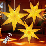 White and Beige Paper Snowflake Lanterns – Minimalist Holiday Decor with Subtle LED Glow, Neutral Tone Star Lamps