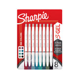 Sharpie S-Gel Pearl White Barrel Pens – Color-Coded Note-Taking for Home Office and Lecture Hall, 0.7mm No-Smear 8 Pack