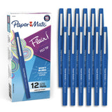 Paper Mate Flair Blue Pens – Classroom Supplies for Teachers Grading Papers, Acid-Free Medium Point, 12 Count Pack