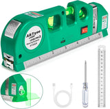 AikTryee Laser Level with 8ft Tape – Minimalist Tool for Clean Lines and Intentional Wall Hangings in Small Spaces