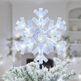 Brightown 3D Lighted Christmas Star Topper – Housewarming and Hostess Gift for Friends and Family, Cool White Snowflake Design