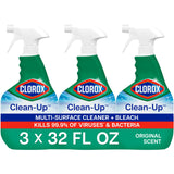 Clorox Disinfectant Cleaner – Allergen-Reducing Multi Surface Spray for Bedroom and Living Room Wellness, 32 Oz, Pack of 3