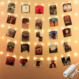 Lakumu Rechargeable Photo Clip String Lights – Sentimental Housewarming Gift for Women, 50 Clips Warm White