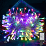 Heavy Duty Outdoor Christmas Lights for Porch and Backyard, Green Wire Twinkle LEDs Rain and Snow Rated