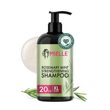 Mielle Organics Rosemary Mint Biotin Shampoo – Gentle Sulfate-Free Wash for Women and Men to Restore Weak Strands at the Root, 12 oz