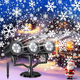 GUSODOR Triple-Head Snowflake Projector – Flameless, Cool-Touch Holiday Light Safe for Kids, Pets, and Curtains