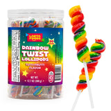 Tutti-Frutti Swirl Lollipops in Reusable Jar – Safe Individually Wrapped Candy for Classroom Rewards and School Carnival Booths
