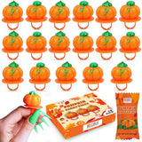 Pumpkin Candy 3D Ring Pops – 18 Individually Wrapped Halloween Treats for Kids Party Favor Bags