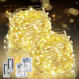 LumBliss Warm White Fairy Lights – Romantic Valentine's Day Gift for Her, Waterproof Copper Wire Lights with Timer for Bedroom