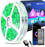 LEDMO IP65 Waterproof LED Strip Lights 100ft (2x50ft), RGB Outdoor Rope Lighting for Eaves and Camping