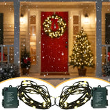 QBIS Thin Green Wire Lights – Discreet Fairy Lights for Clean Foliage Camouflage and Uncluttered Wreath Styling