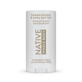 Native Deodorant Sandalwood & Shea – Aluminum-Free Whole Body Stick for Minimalist Bathroom Setup