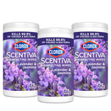 Clorox Scentiva Disinfecting Wipes – Long-Lasting Lavender Jasmine Fragrance for Stress Relief Spaces