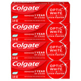 Colgate Optic White Stain Fighter Clean Mint Paste – Streamlined Whitening Toothpaste for Clutter-Free Bathroom Counters