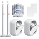 Disposable Toilet Cleaning System - Minimalist Bathroom Brush Replacement with Neutral Wall-Mounted Holder