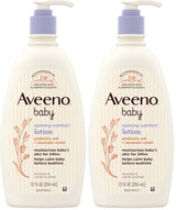 Aveeno Baby Calming Comfort Lotion – Thoughtful Baby Shower Gift for First-Time Parents, Lavender Vanilla Bedtime Set