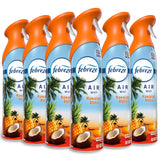 Febreze Air Mist Hawaiian Aloha – Tropical Scent Accent for Cozy Living Room Aesthetic, 8.1oz 6-Pack
