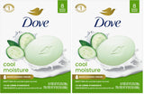 Dove Beauty Bar Cool Moisture Cucumber & Green Tea – Neutral-Scented Bar Soap for Streamlined Bathroom Vanity