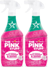 The Pink Stuff Miracle Daily Shower & Shine Spray – 30oz Streak-Free Shine for Styled Glass Showers and Vanity Mirrors