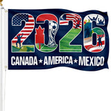 LCHIVI 2026 World Cup Host Nations Flag 5x3FT - Lightweight Polyester Soccer Banner for Camping, Tailgating, and Outdoor Fan Events