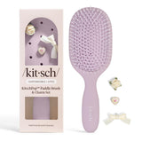 KitschPop™ Paddle Hairbrush for Tween Girls – Gentle Detangler Safe for Shared Family Bathroom