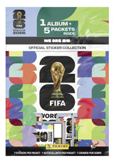 2026 Panini FIFA World Cup Sticker Bundle – Holiday Present for Kids and Collectors, Licensed Album with 5 Packs