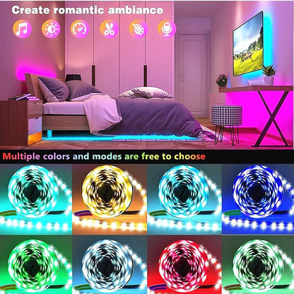 Tenmiro RGB LED Strip Lights for Ceiling and Accent Walls, Peel and Stick Home Decor Lighting for Cozy Atmosphere
