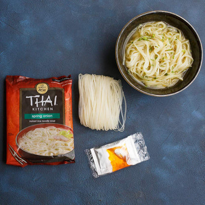 Thai Kitchen Gluten Free Spring Onion Rice Noodle Soup – Travel Ready Hot Meal for Hotel Room Microwaves