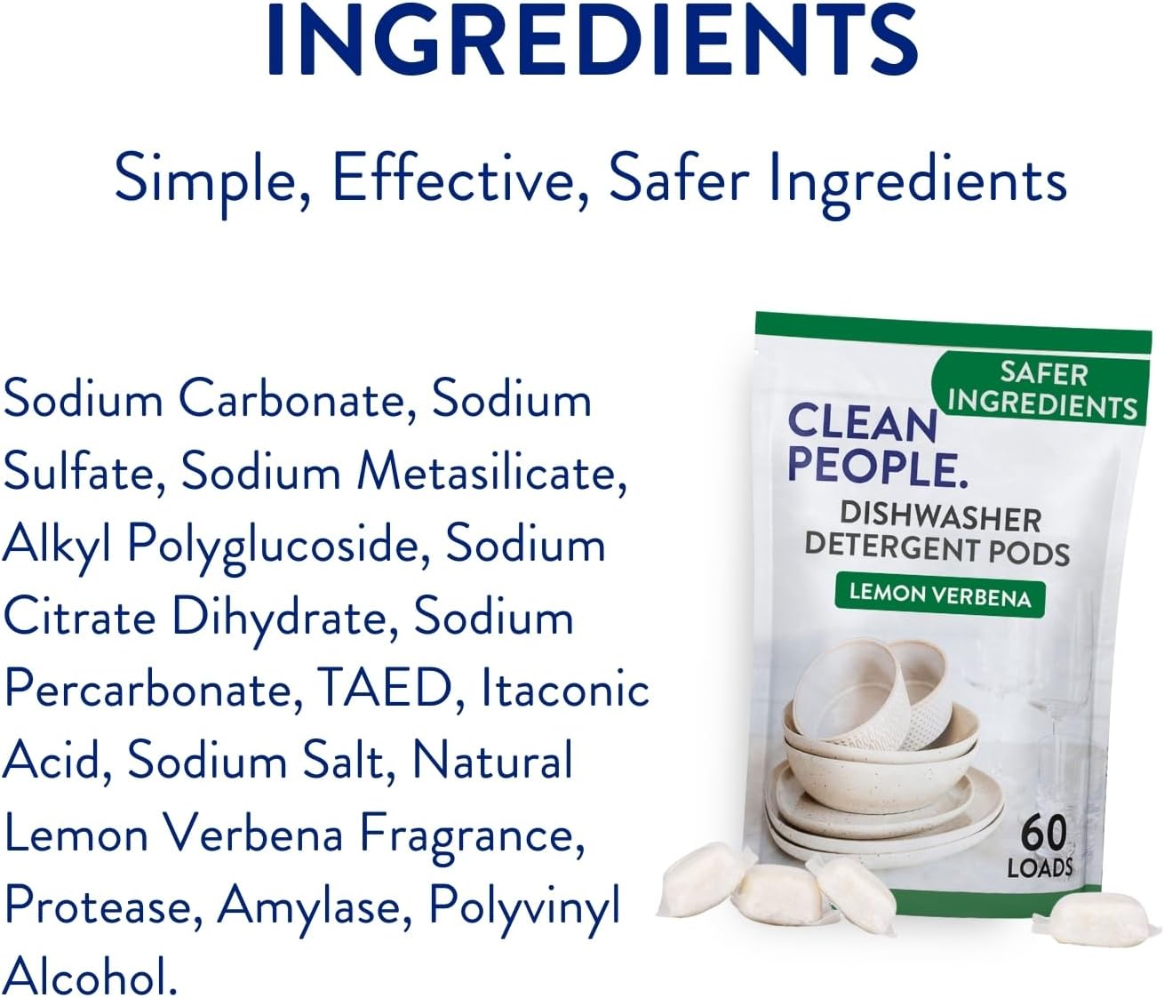 The Clean People Dishwasher Pods – Family-Safe Bottle & Tableware Wash for Nurseries, No Chemical Residue