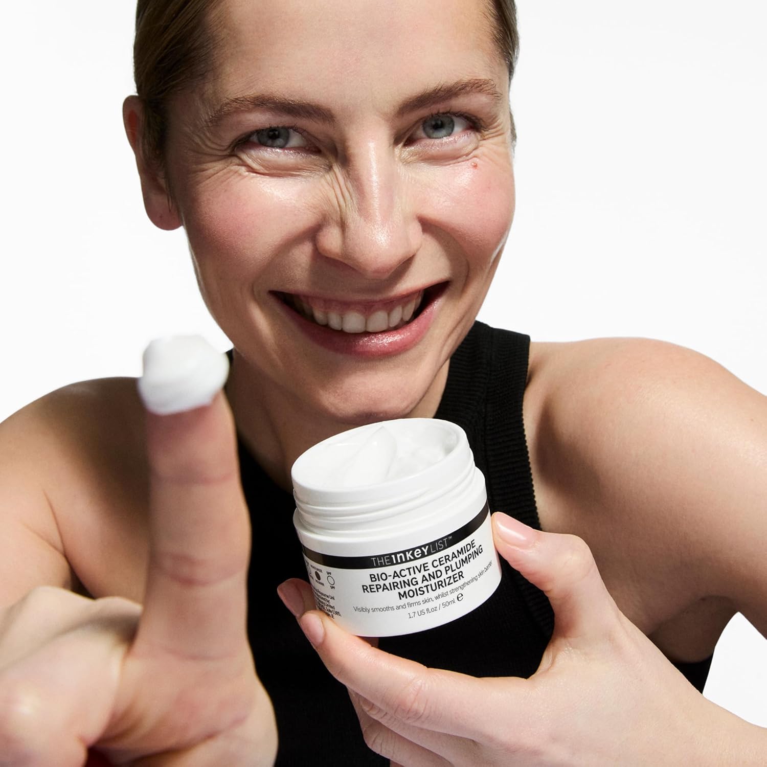 The INKEY List Bio-Active Ceramide Repairing and Plumping Moisturizer for Mindful Nightly Skincare Ritual, 24-Hour Barrier Repair Cream