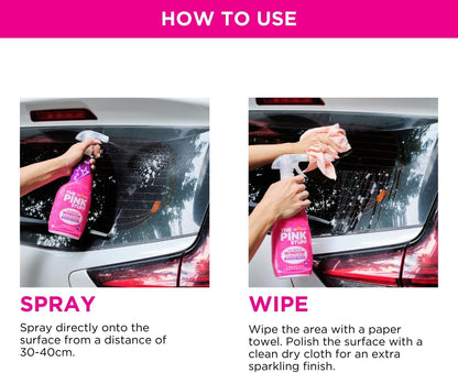 The Pink Stuff Window and Glass Cleaner with Rose Vinegar 750ml – One Bottle Clean Home for Uncluttered Living
