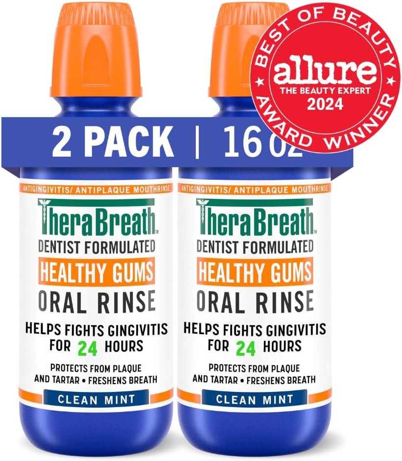 TheraBreath Healthy Gums Oral Rinse – Worry-Free Oral Care with CPC and Zero Harsh Chemicals, Pack of 2
