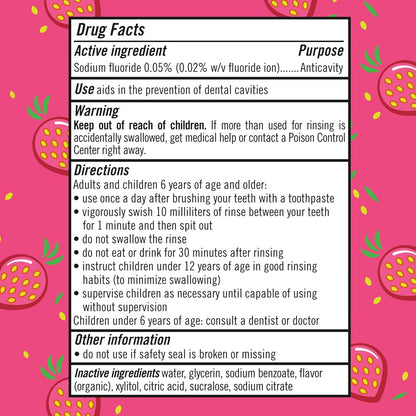 TheraBreath Kids Anticavity Mouthwash with Fluoride – Alcohol-Free Strawberry Rinse for Daily Kids Bathroom Routine