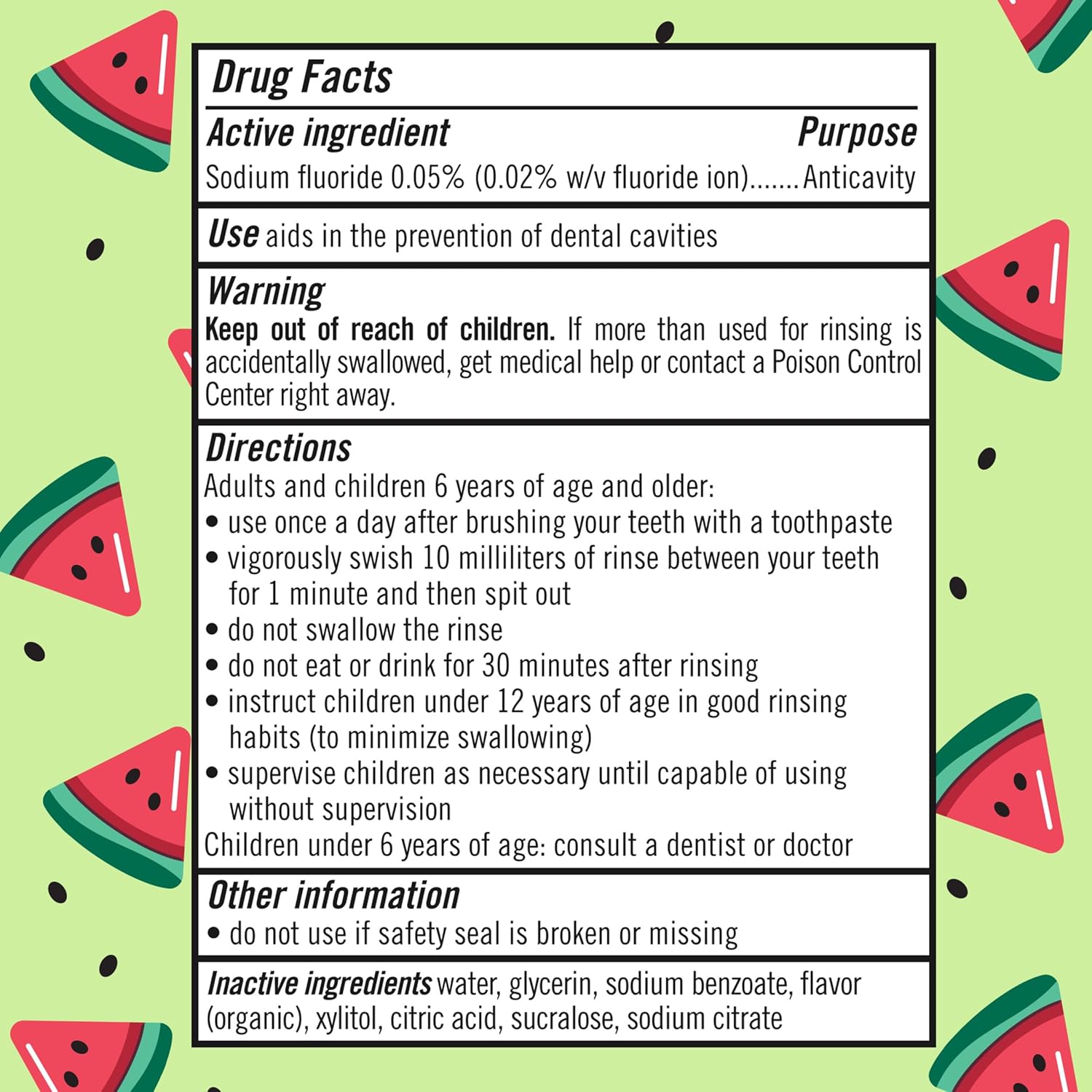 TheraBreath Kids Fluoride Mouthwash, Organic Watermelon and No Alcohol – Safe Anticavity Rinse for Children Who Resist Harsh Adult Formulas