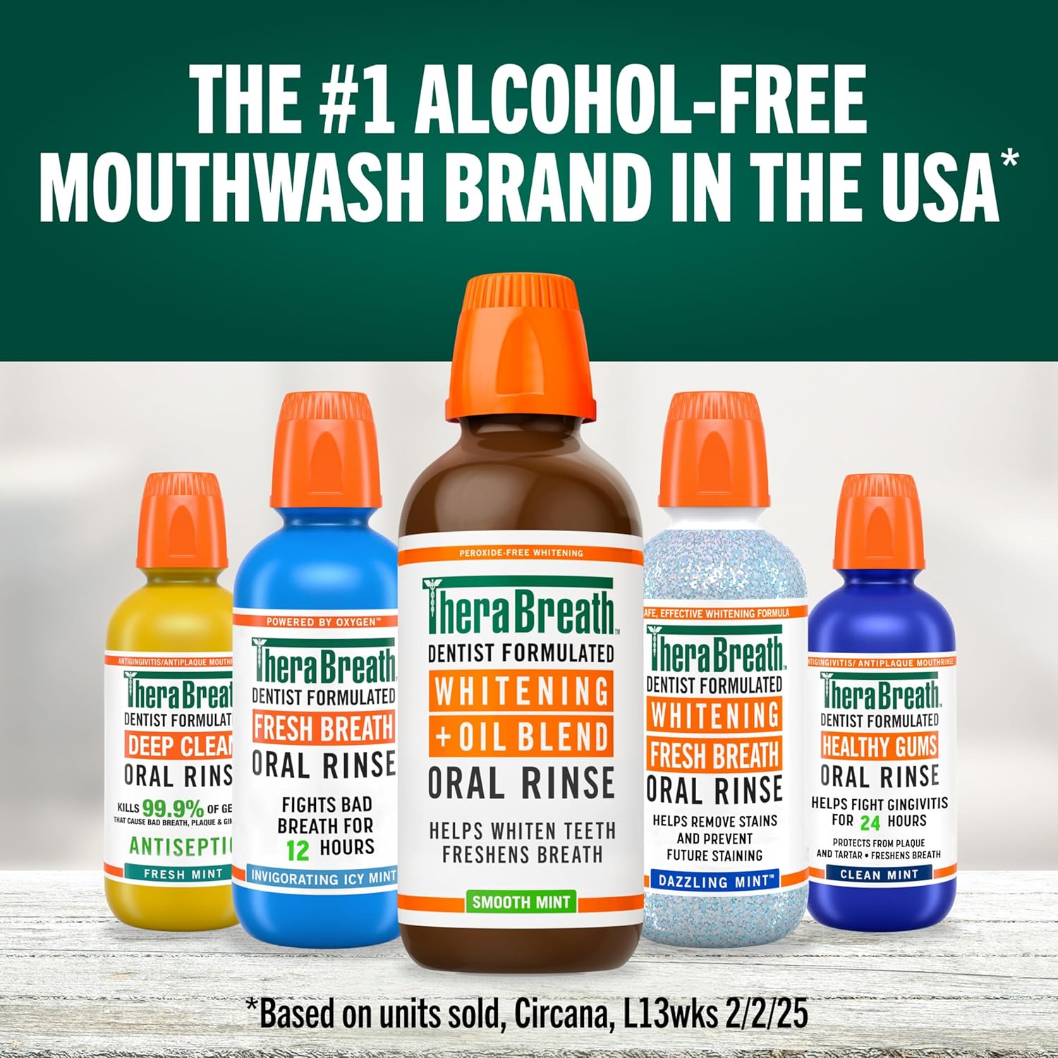 TheraBreath Whitening + Oil Blend Rinse – Single-Bottle Multi-Tasking Mouthwash for Effortless Intentional Oral Care, 16 Fl Oz