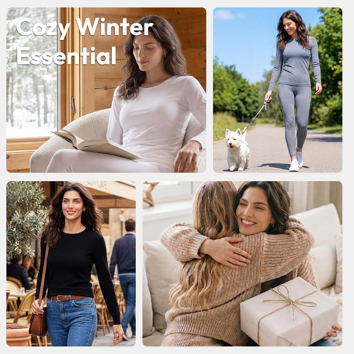 Thermal Underwear for Women Long Johns Set – Uncluttered Two-Piece Thermal Set in Solid Colors for Effortless Cold-Weather Layering
